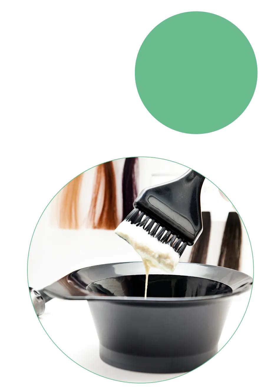 カラー剤、パーマ剤、ストレート剤のイメージ